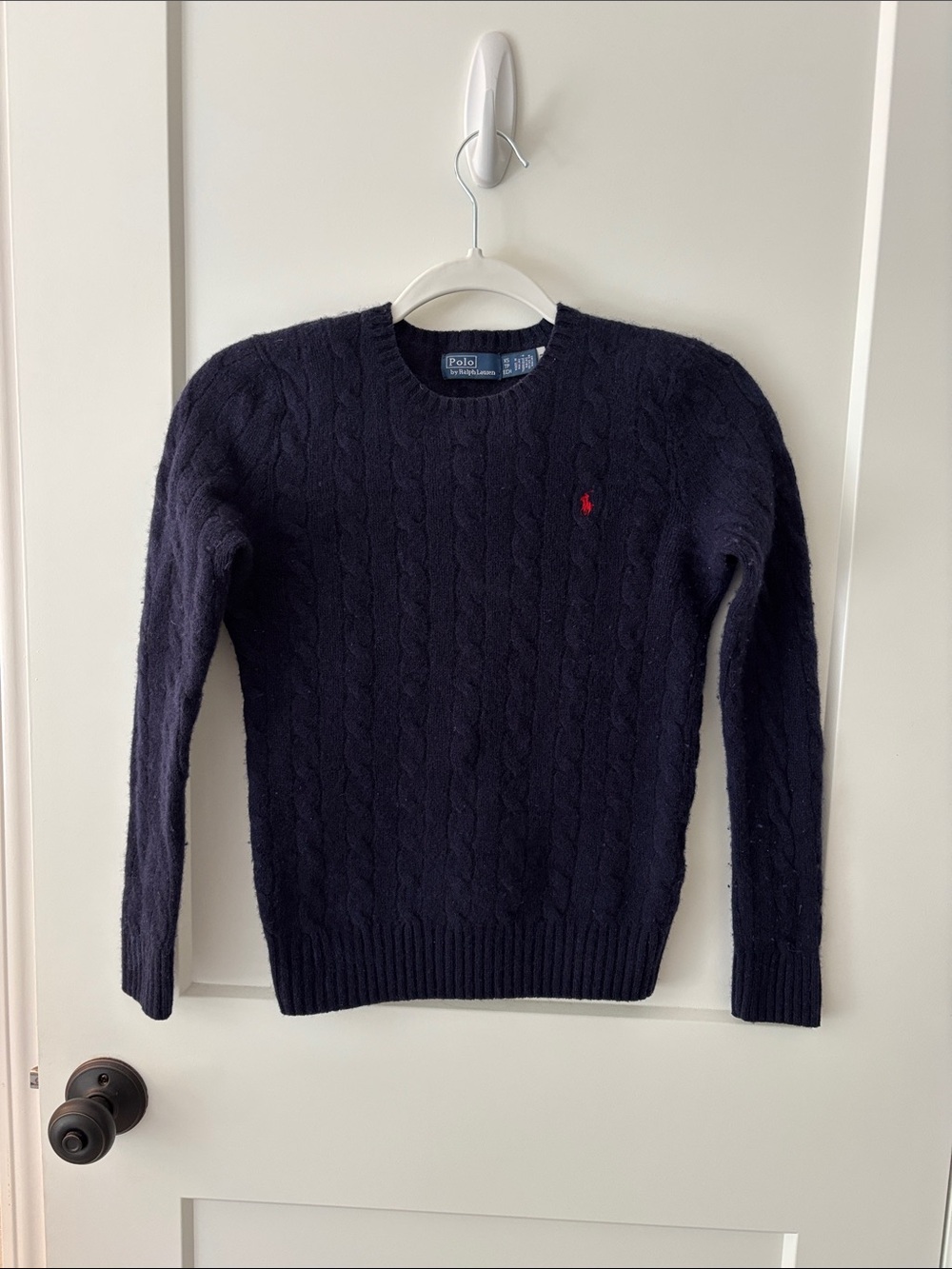 Polo by Ralph Lauren Navy Cable-Knit Crewneck Sweater - XS women*
